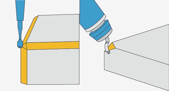 Chamfers used to smooth external part to remove burrs and break sharp corners illustration