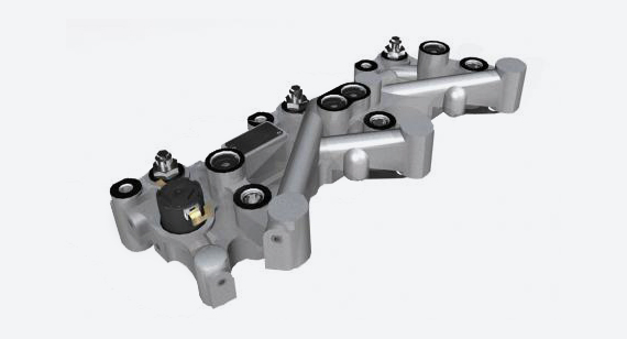 3d CAD rendering of engine braking component produced by Jacob's vehicle, manufactured by Brazil Metal Parts