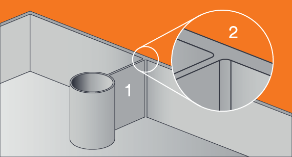 Injection molding design with fillets
