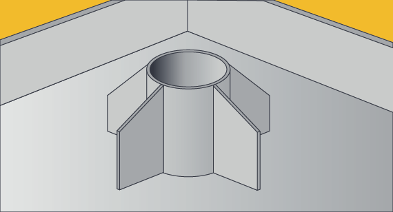 Injection molding design with gusset