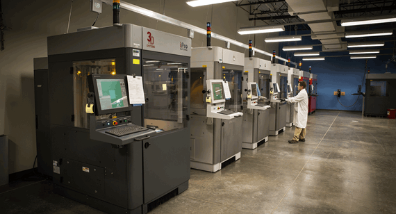a row of large-format stereolithography machines