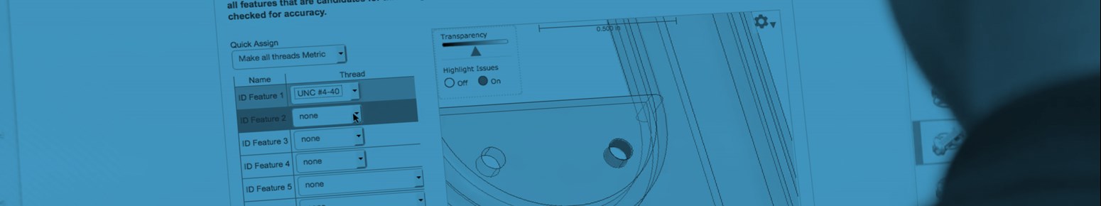 applications engineer examines a part